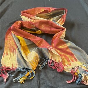 Vibrant Red and Yellow Scarf